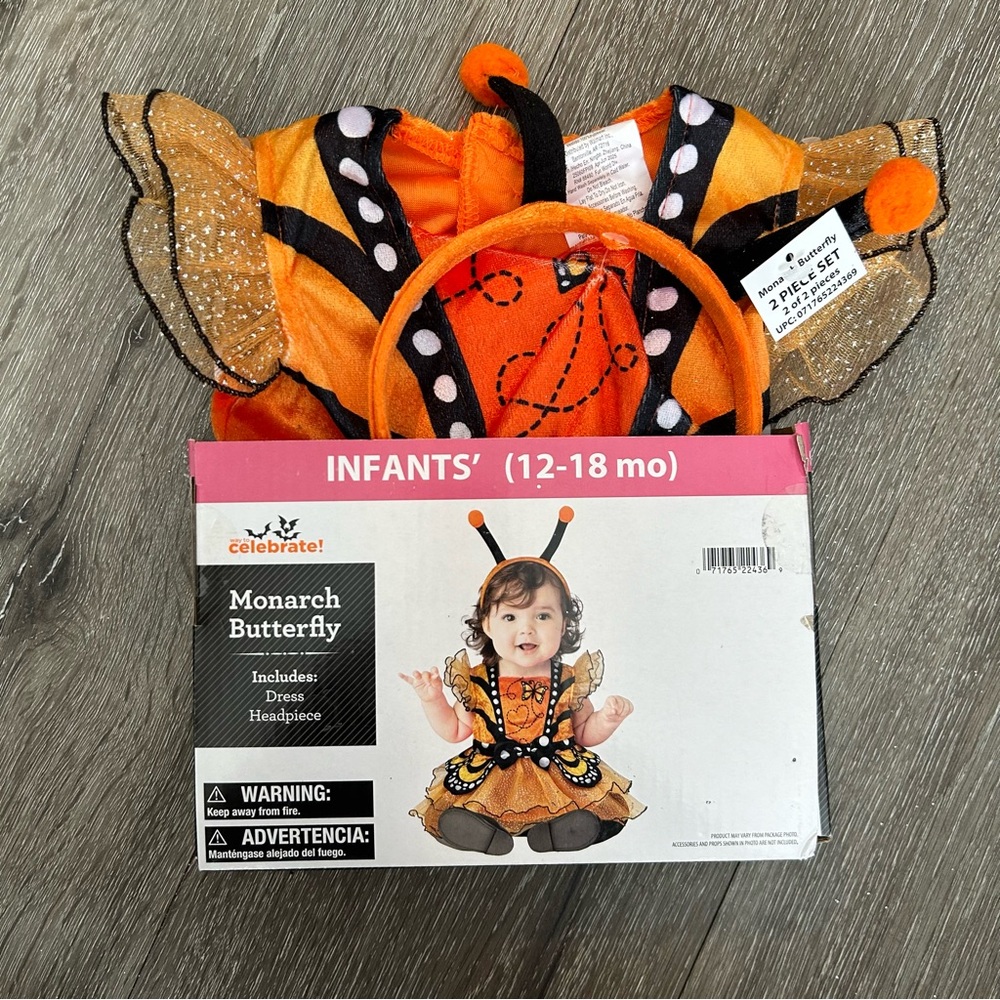 NWT 12-18 Month Baby Monarch Butterfly Halloween Costume